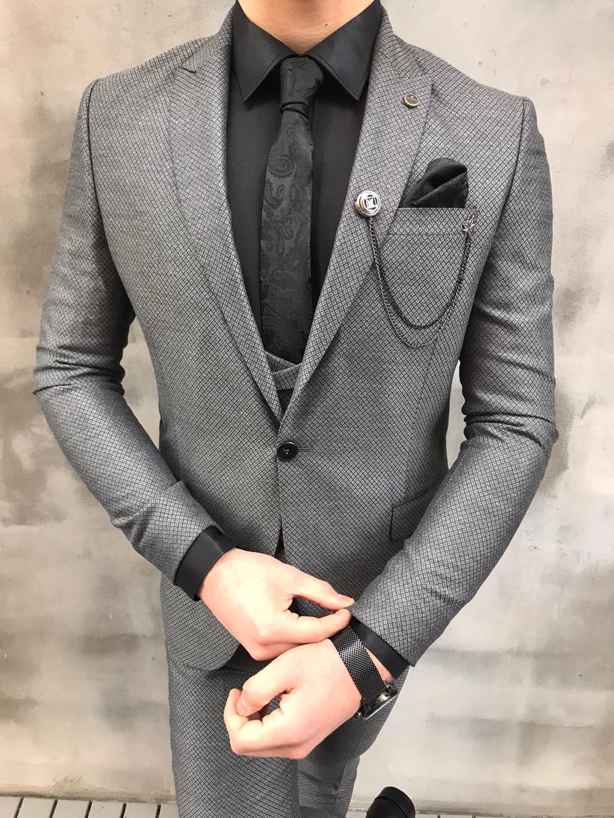 Crofton Gray Slim Fit Suit Bespoke Daily