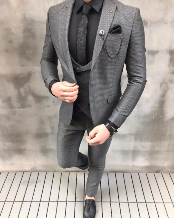 Crofton Gray Slim Fit Suit - Bespoke Daily