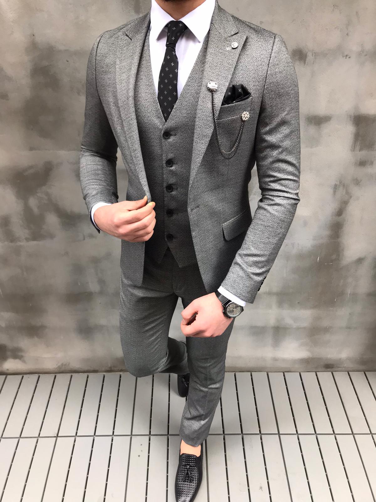 Crofton Anthracite Slim Fit Suit - Bespoke Daily