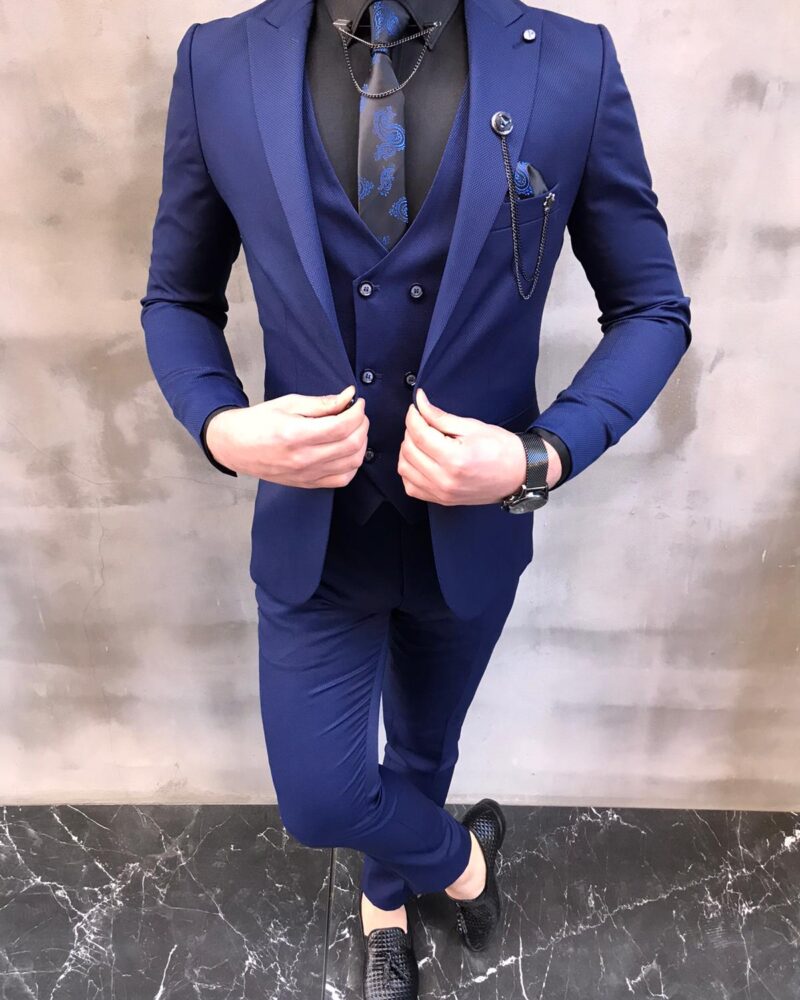 Lewes Blue Slim Fit Suit - Bespoke Daily