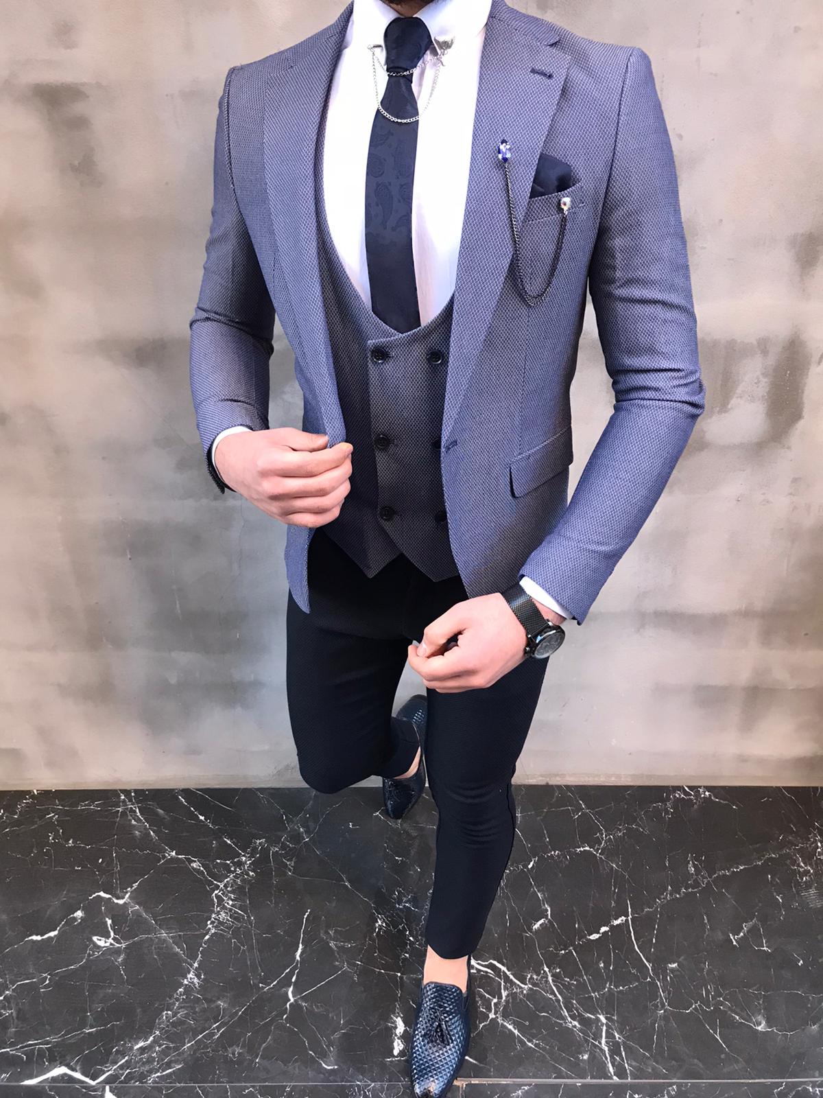 Sedona Light Blue Slim Fit Suit - Bespoke Daily