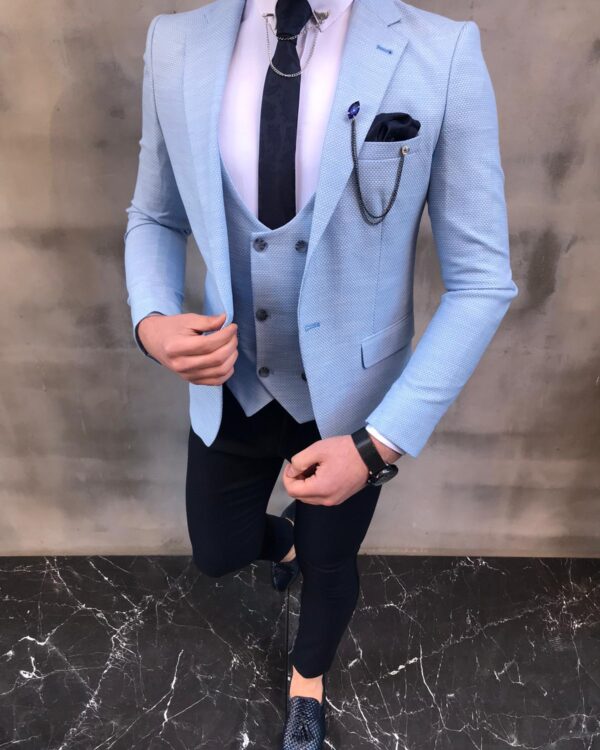 Sedona Sky Blue Slim Fit Suit - Bespoke Daily