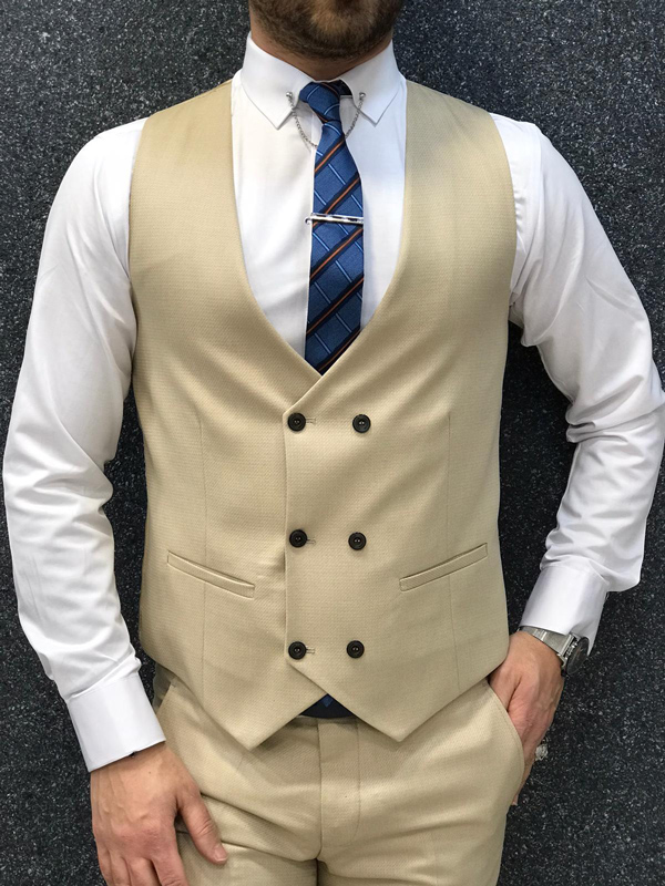 Lancaster Cream Slim Fit Suit Bespoke Daily