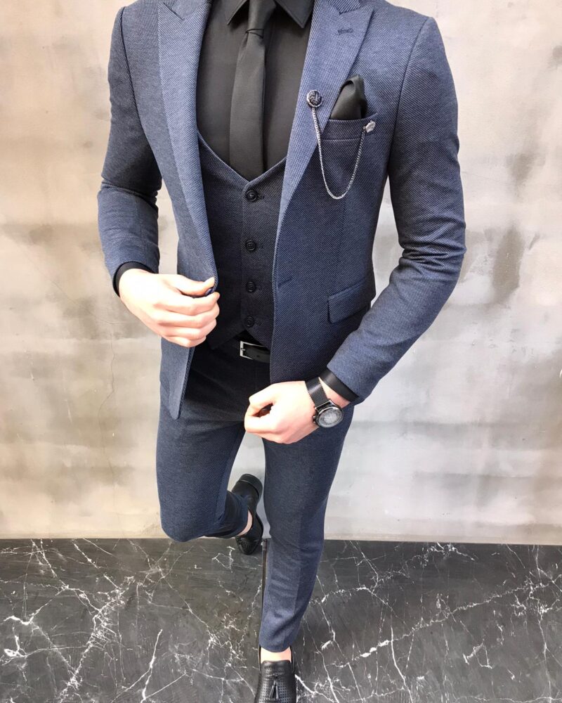 Lansing Blue Slim Fit Wool Suit - Bespoke Daily