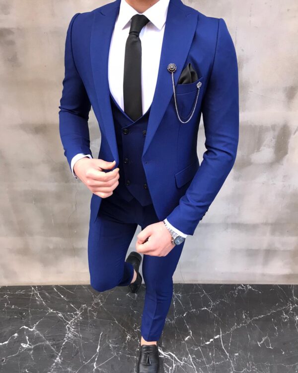 Livonia Blue Slim Fit Wool Suit - Bespoke Daily