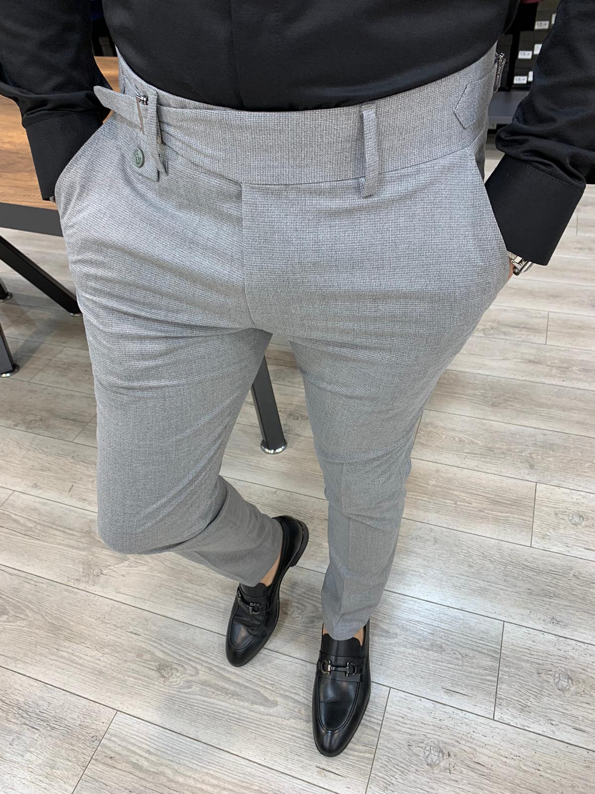 Gray stretch suit pants | Tailor Store®