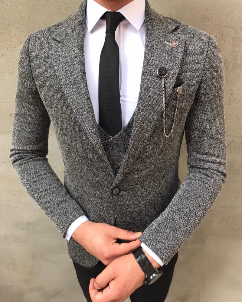 Moab Gray Slim Fit Suit - Bespoke Daily