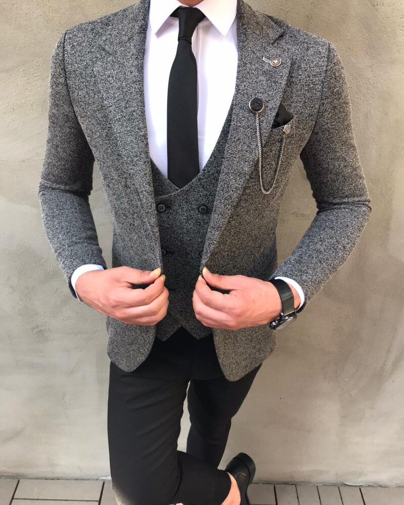 Moab Gray Slim Fit Suit - Bespoke Daily