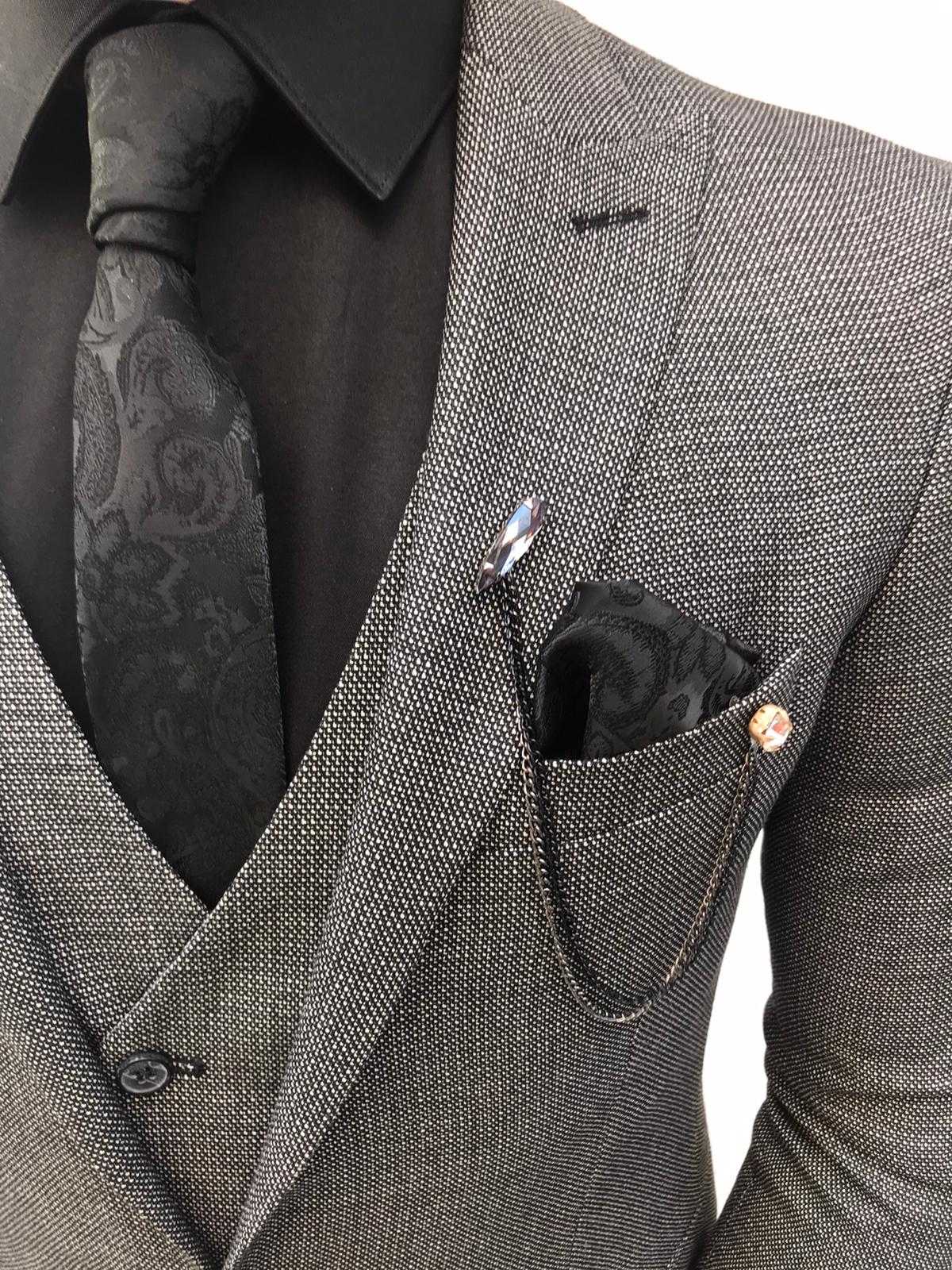 Asheboro Dark Gray Slim Fit Suit - Bespoke Daily