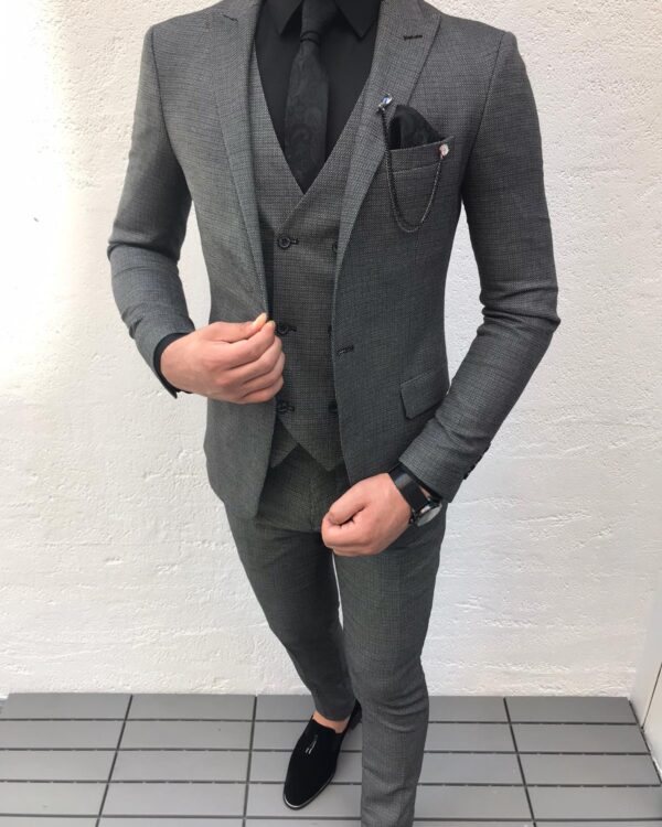 Asheboro Dark Gray Slim Fit Suit - Bespoke Daily