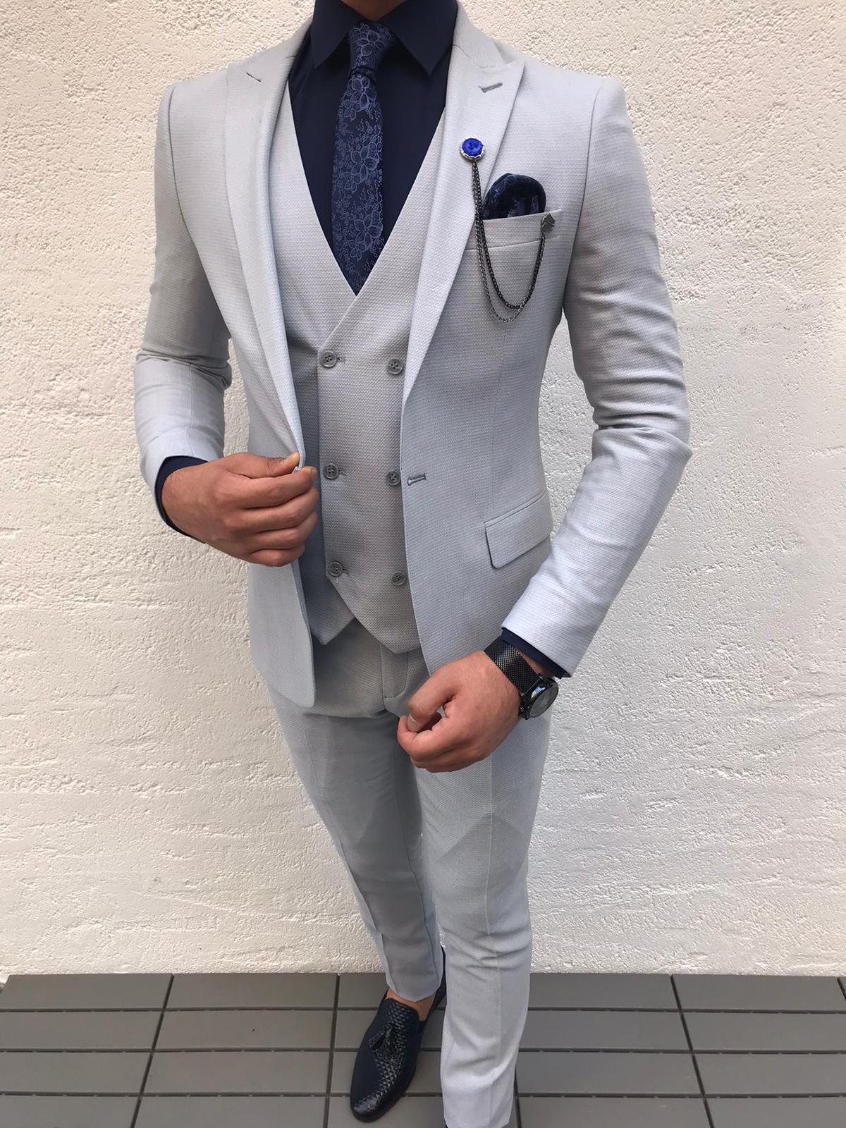 Asheboro Gray Slim Fit Suit - Bespoke Daily