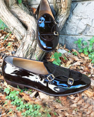 Handmade Black Leather Monk Strap Loafers by BespokeDailyShop.com with Free Worldwide Shipping