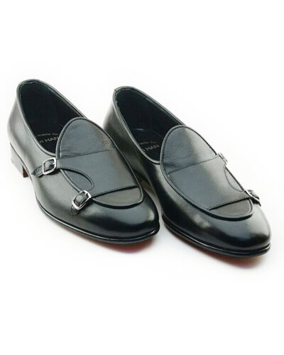 Handmade Yellow Leather Monk Strap Loafers by BespokeDailyShop.com with Free Worldwide Shipping