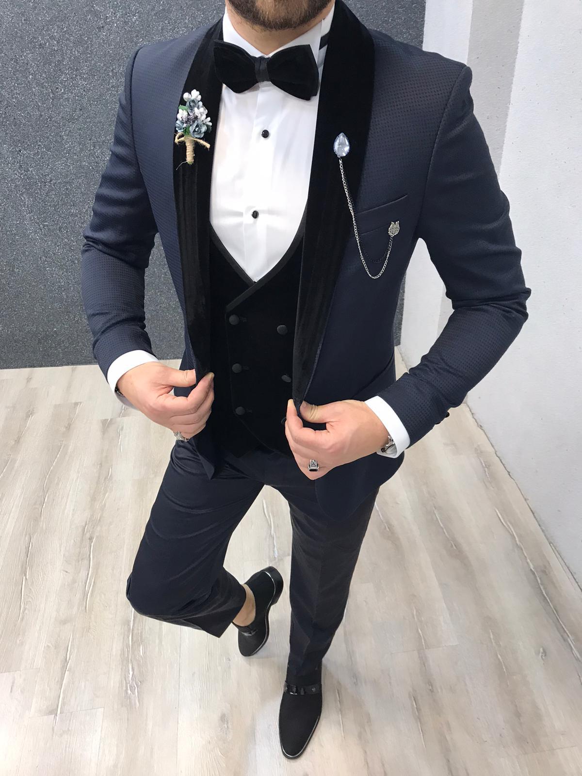 Blue Tuxedos and Wedding Attire for Groom by BespokeDailyShop