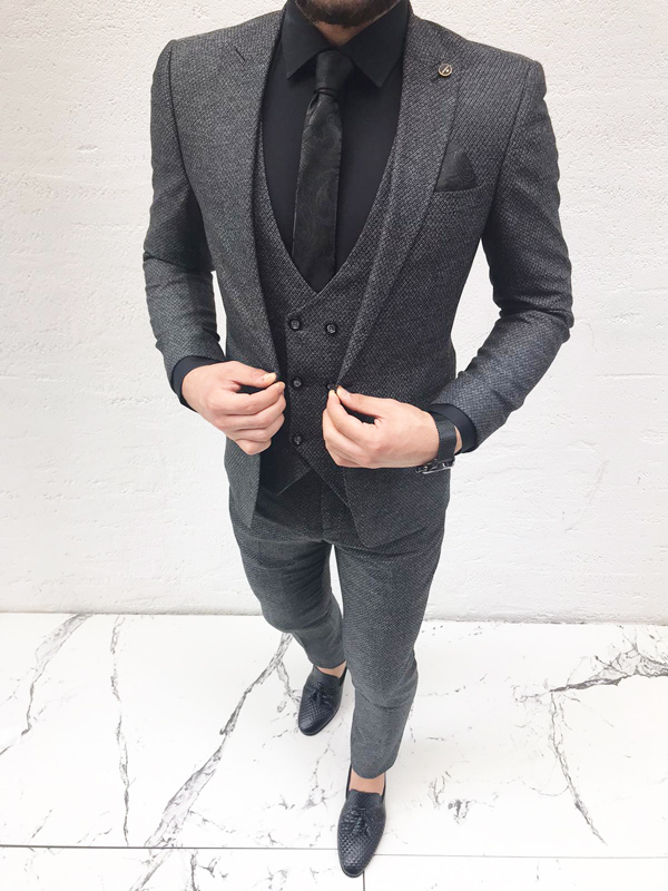 BespokeDaily Brockton Gray Slim Fit Suit - Bespoke Daily