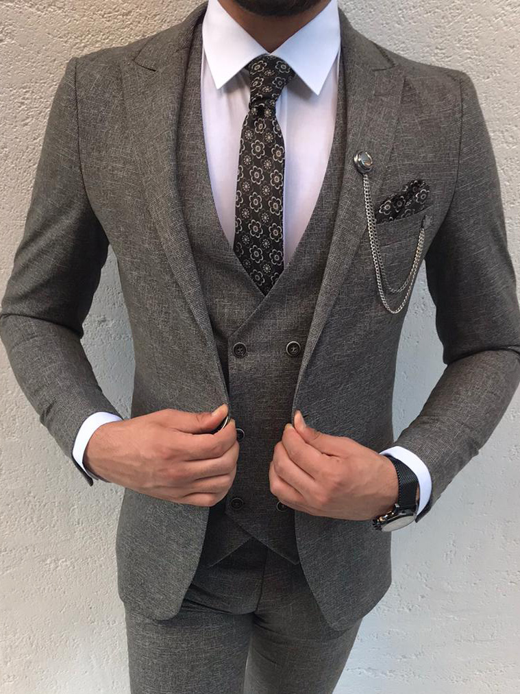 BespokeDaily Goldsboro Brown Slim Fit Suit - Bespoke Daily