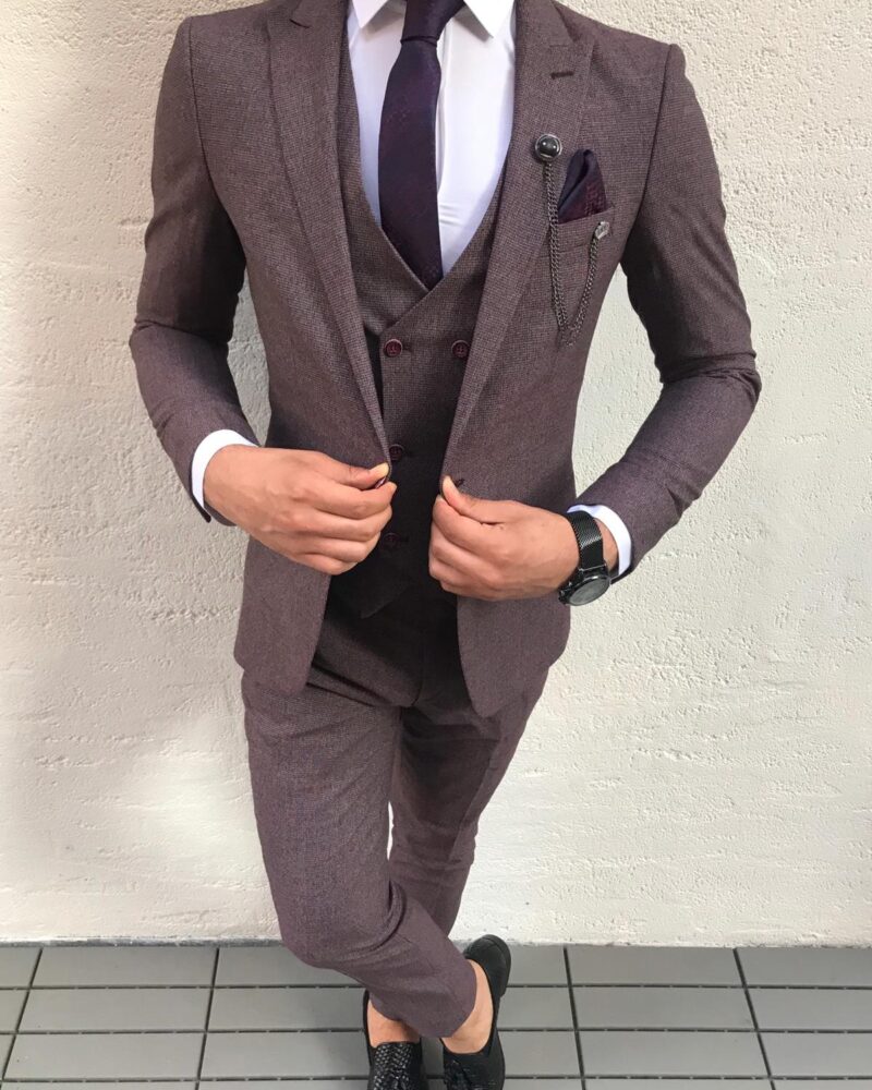 Claret Red Slim Fit Suit by BespokeDailyShop.com with Free Worldwide Shipping