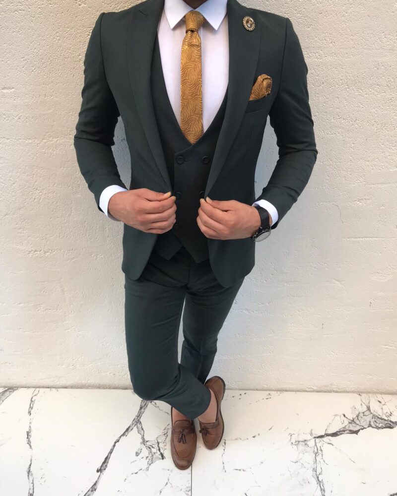 BespokeDaily Mooresville Green Slim Fit Suit - Bespoke Daily