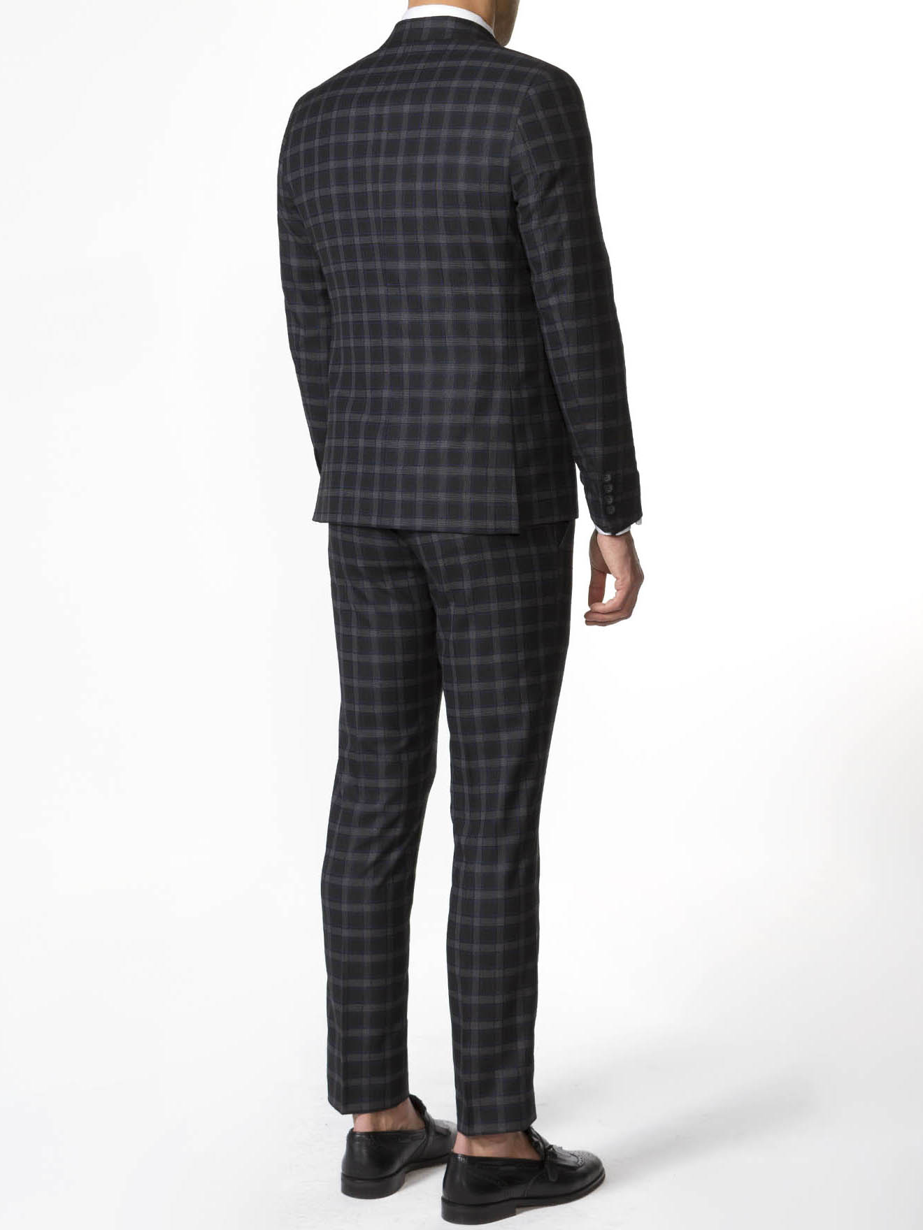 BespokeDaily Sturgis Black Slim Fit Plaid Suit - Bespoke Daily