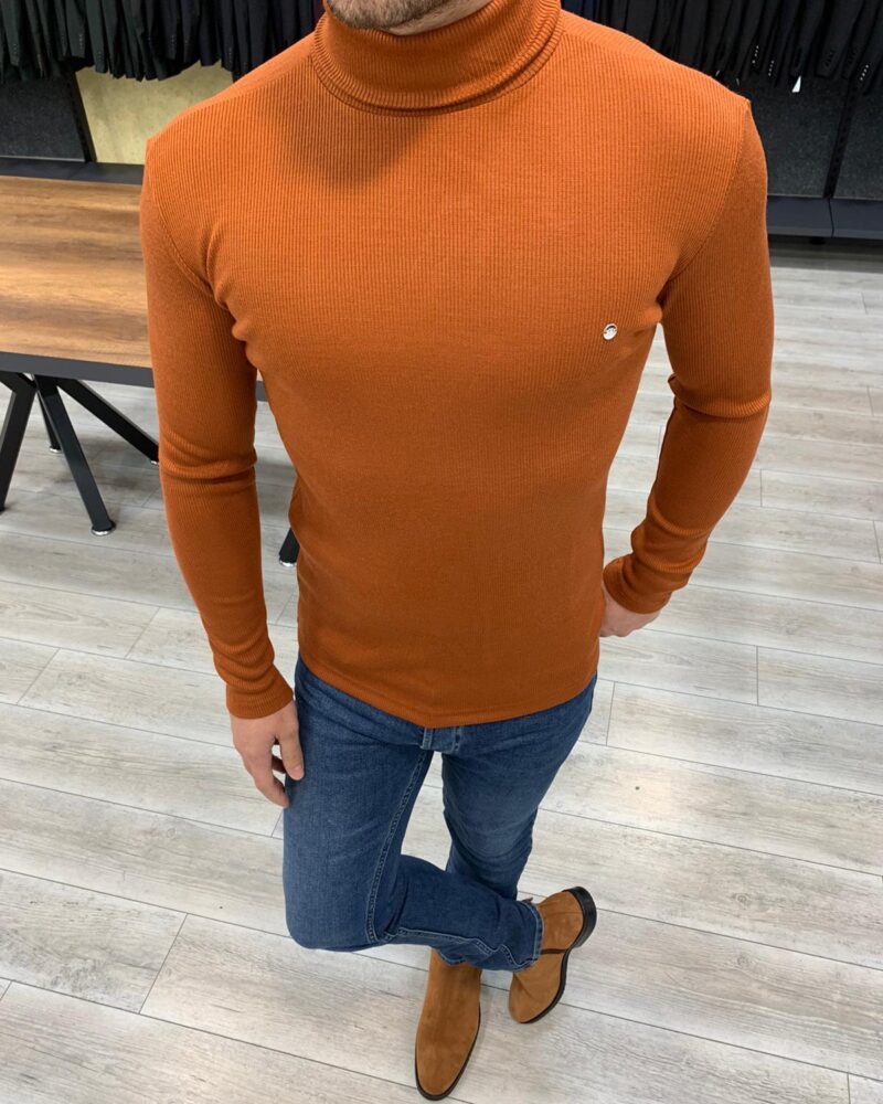Tile Slim Fit Turtleneck Sweater by BespokeDailyShop.com with Free Worldwide Shipping