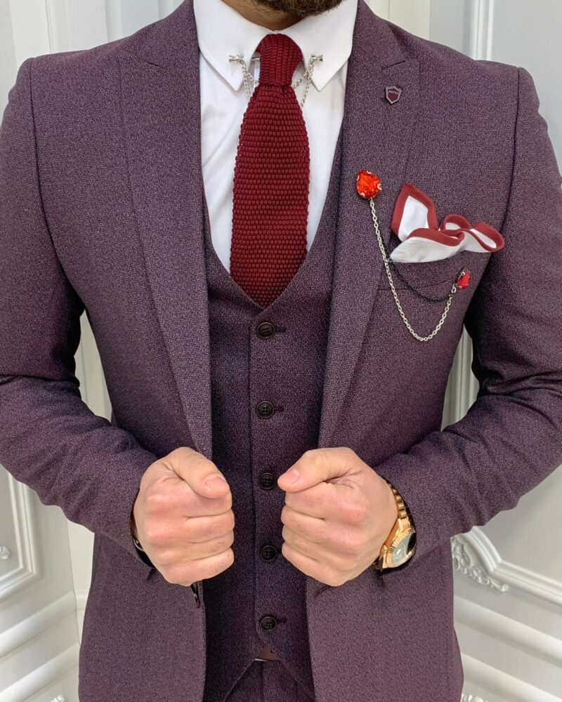 Red Slim Fit Suit by BespokeDailyShop.com with Free Worldwide Shipping