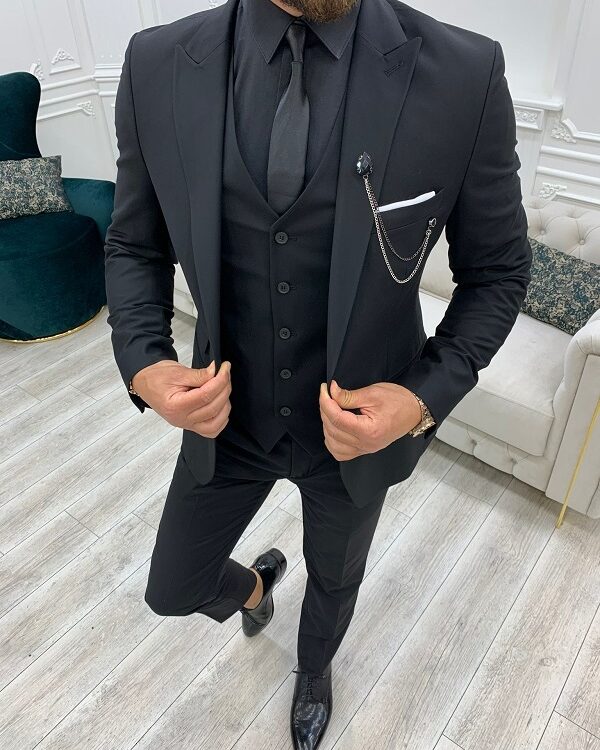 Brown Slim Fit Plaid Groom Suit for Men by BespokeDailyShop