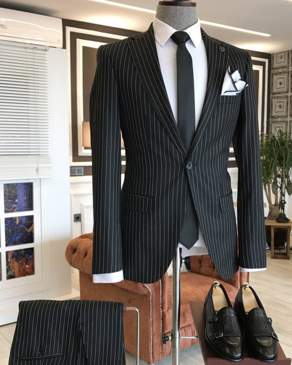 Fresh Black Twill Two Piece Suit