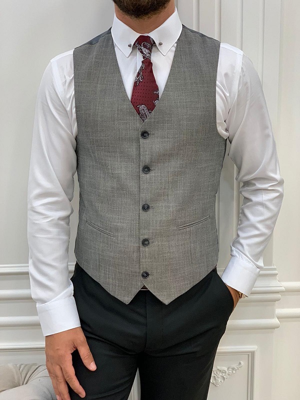 Black Slim Fit Notch Lapel Suit for Men by Bespokedailyshop | Free Worldwide Shipping