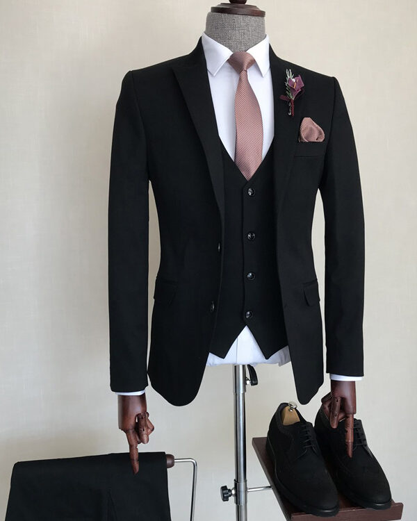 black pure wool fashion wedding suit Mario Moyano 1572