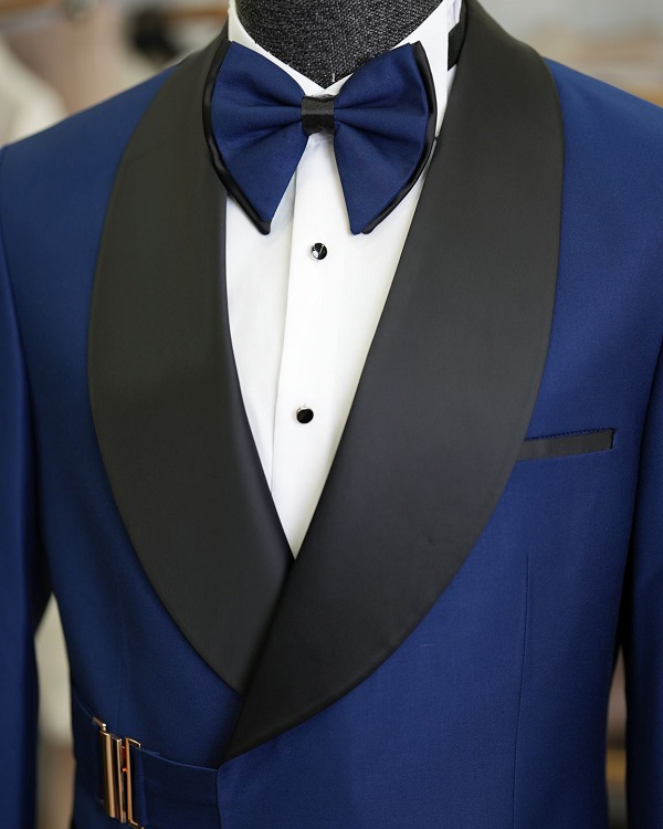 Blue Italian Style Groom Tuxedo for Men | BespokeDailyShop