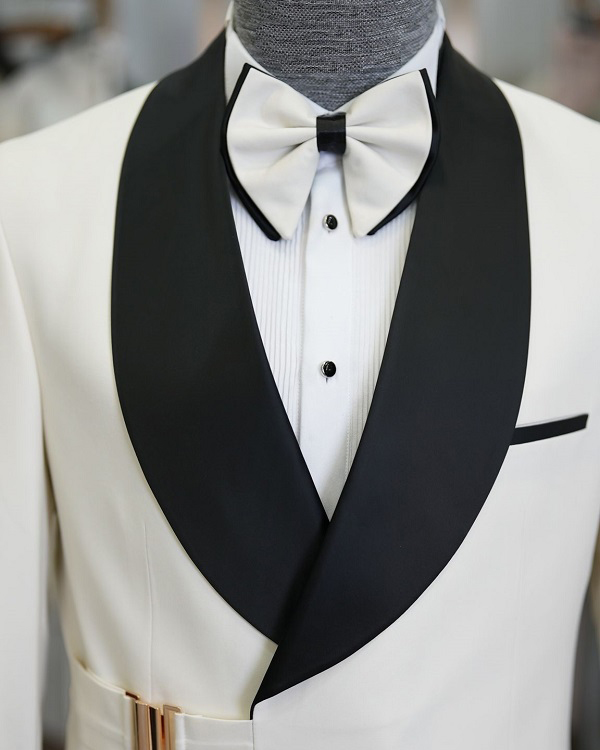 White Italian Style Groom Tuxedo for Men | BespokeDailyShop