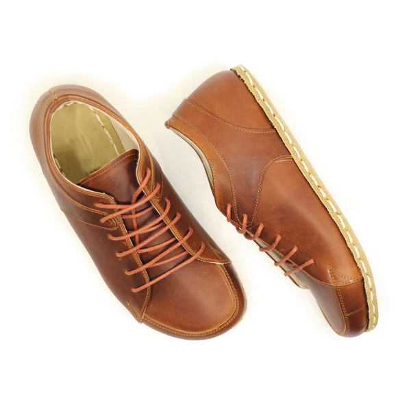 Bespokedaily Earthing Barefoot Copper Rivet Brown Sneakers
