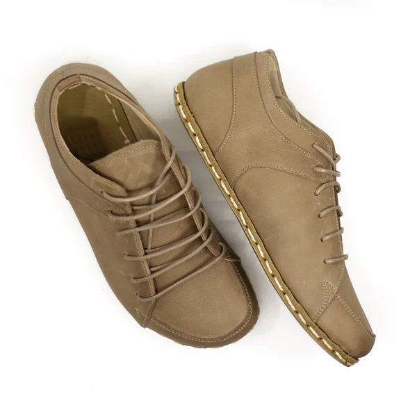 Bespokedaily Earthing Barefoot Copper Rivet Light Brown Sneakers