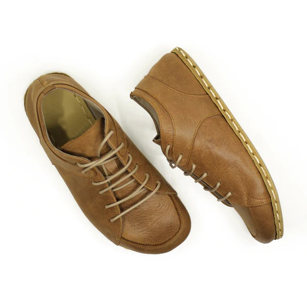 Bespokedaily Earthing Barefoot Copper Rivet Matte Brown Sneakers