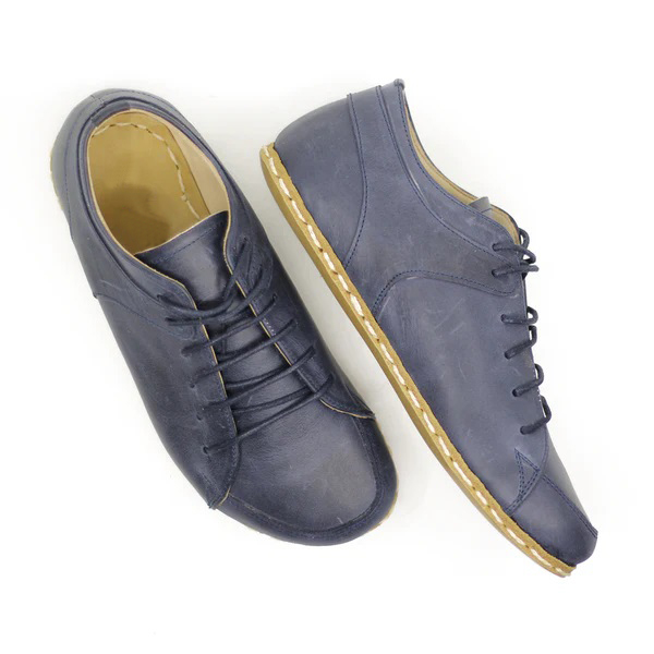 Bespokedaily Earthing Barefoot Copper Rivet Navy Blue Sneakers