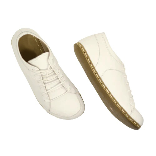 Bespokedaily Earthing Barefoot Copper Rivet White Sneakers